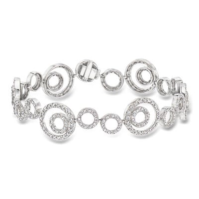C. 1990 Vintage 1.75 ct. t.w. Diamond Circles Bracelet in 18kt White Gold