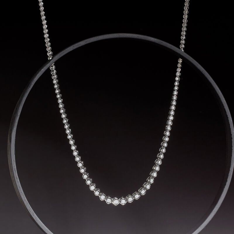 1.50 ct. t.w. Bezel-Set Diamond Necklace in Sterling Silver image number 2