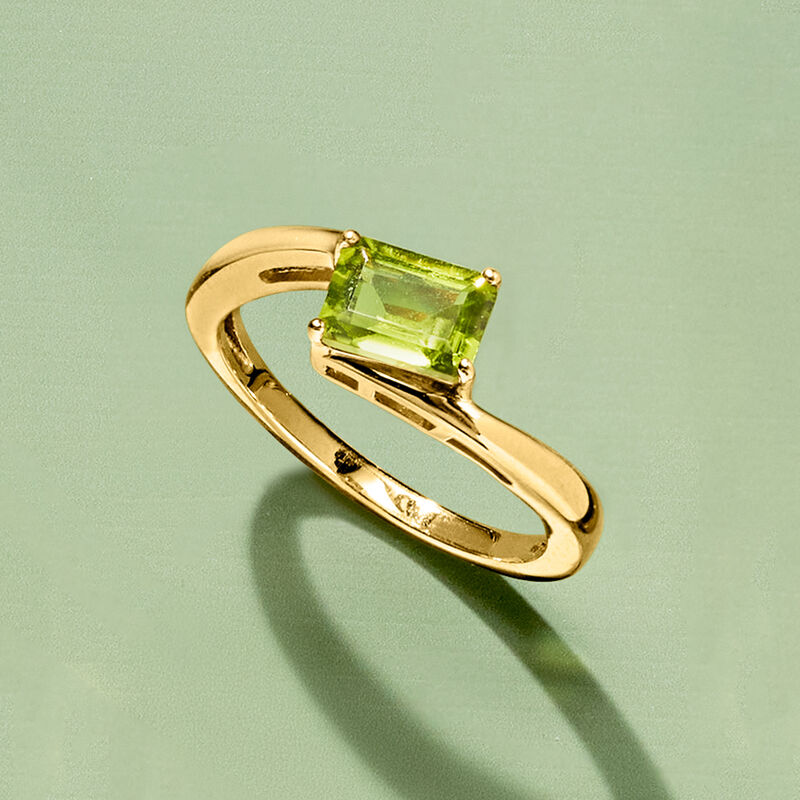 .80 Carat Peridot Ring in 18kt Gold Over Sterling. Size 6 image number 3