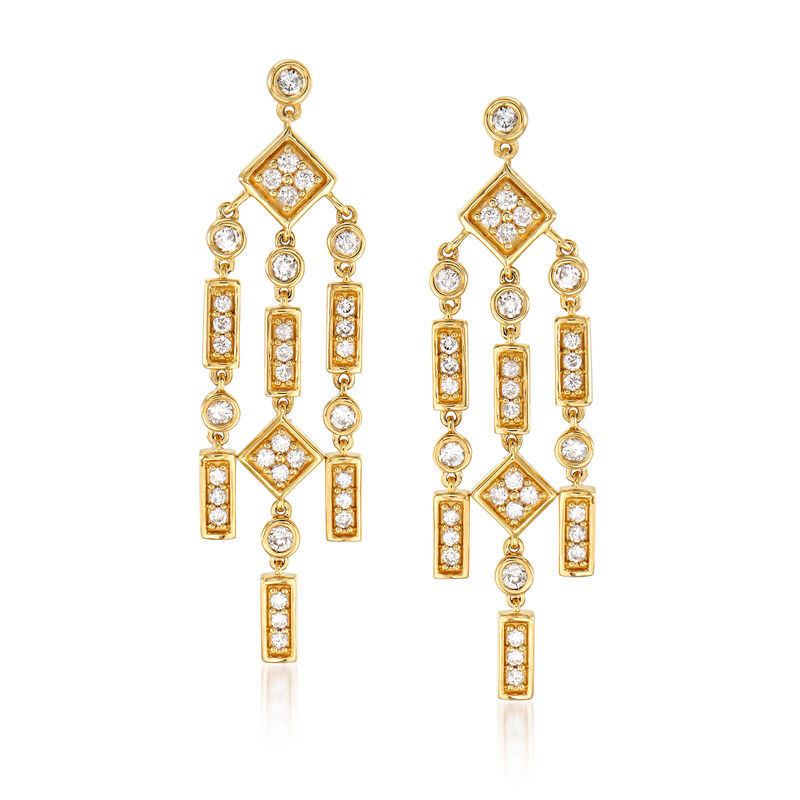 1.00 ct. t.w. Diamond Chandelier Drop Earrings in 14kt Yellow Gold image number 0