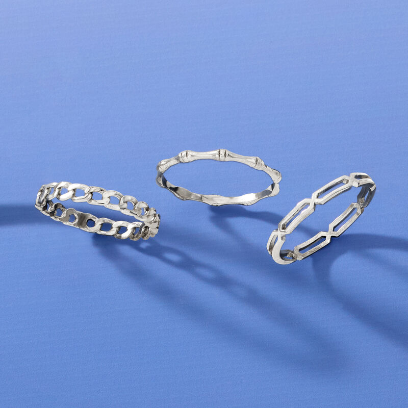 Sterling Silver Jewelry Set: Three Rings image number 4