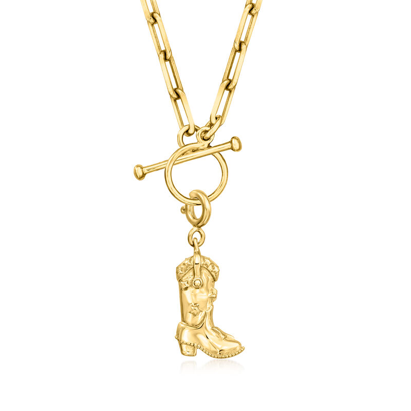 18kt Gold Over Sterling Cowboy Boot Charm  image number 2
