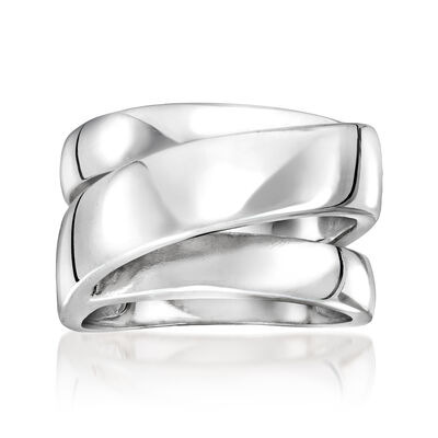 Sterling Silver-Plated Multi-Row Ring