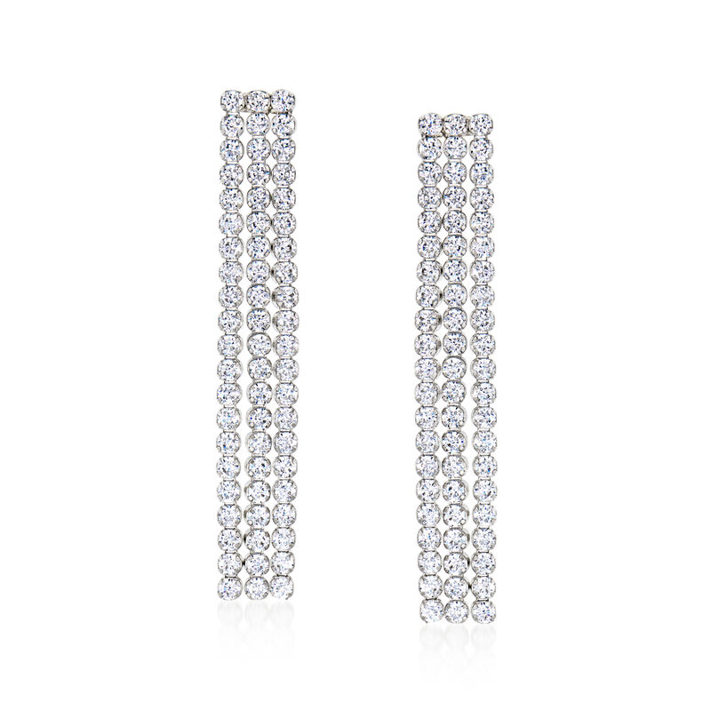 Italian 2.50 ct. t.w. CZ Tassel Drop Earrings in Sterling Silver  image number 0