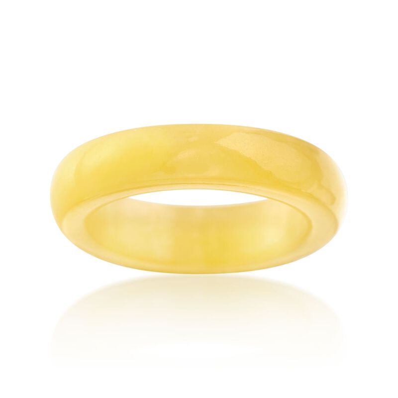 Multicolored Jadeite Jade Jewelry Set: Six Interchangeable Bands with 14kt Yellow Gold Heart Ring Jacket image number 5