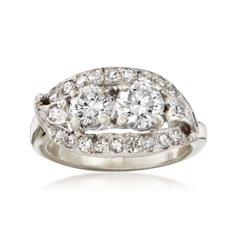 C. 1970 Vintage 1.50 ct. t.w. Diamond Cocktail Ring in 14kt White Gold image number 0