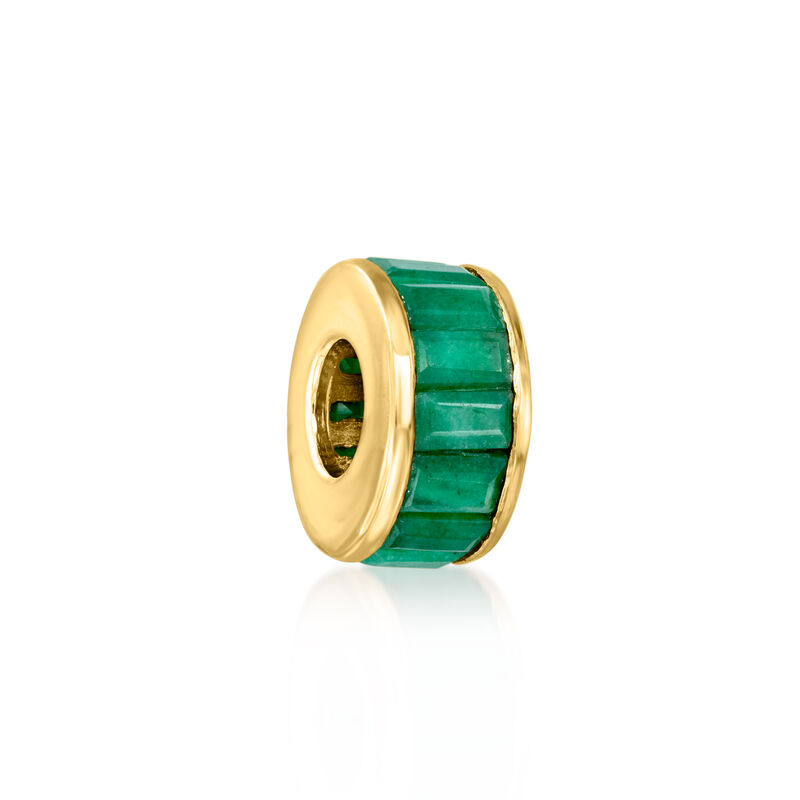 May/Emerald - Baguette Birthstone Bead Charm in 18kt Gold Over Sterling  image number 0