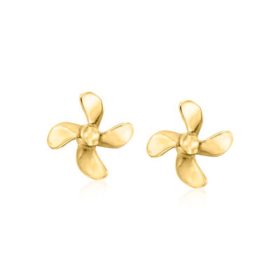 C. 1990 Vintage 14kt Yellow Gold Propeller Earrings