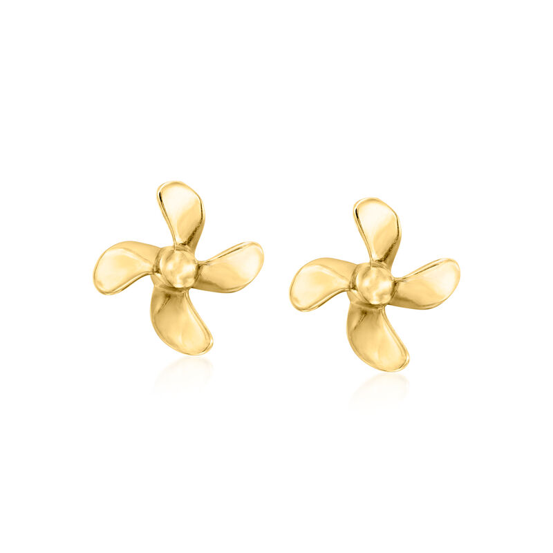 C. 1990 Vintage 14kt Yellow Gold Propeller Earrings  image number 0