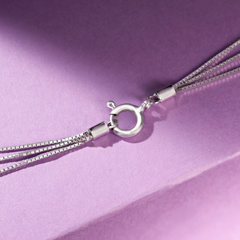 9-9.5mm Cultured Pearl Three-Strand Layered Necklace in Sterling Silver image number 3