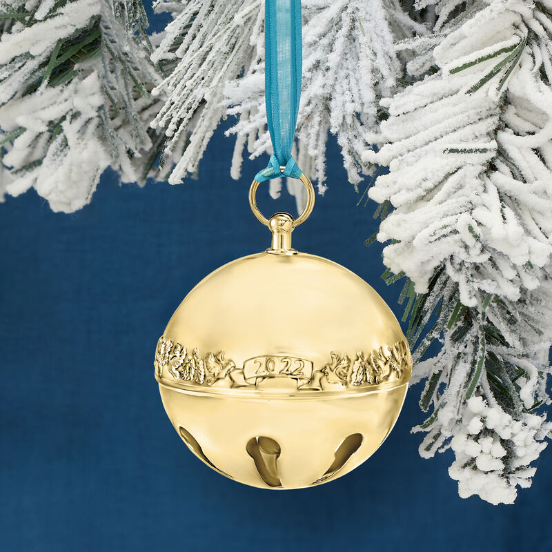 Wallace 2022 Annual Gold-Plated Sleigh Bell Ornament - 33rd Edition image number 7