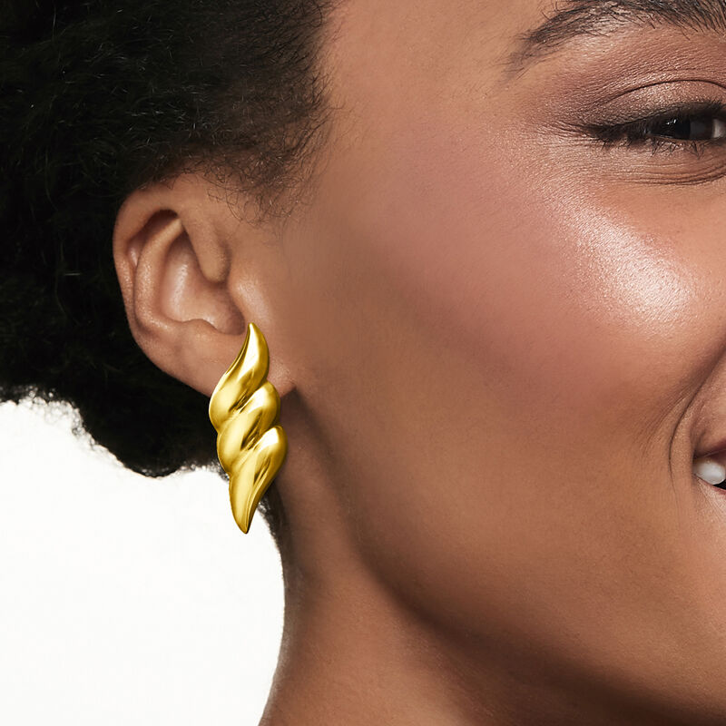 Italian 18kt Gold Over Sterling Wing-Shaped Drop Earrings  image number 1