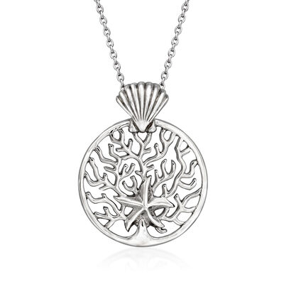 Sterling Silver Sea Life Pendant Necklace