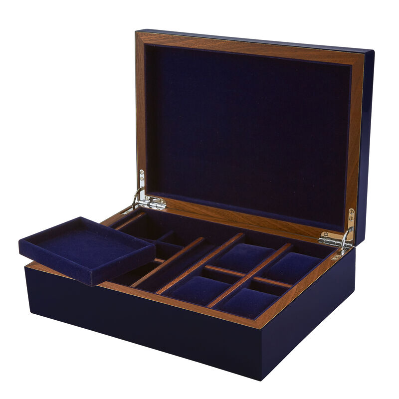 Blue Wooden Jewelry Box image number 0