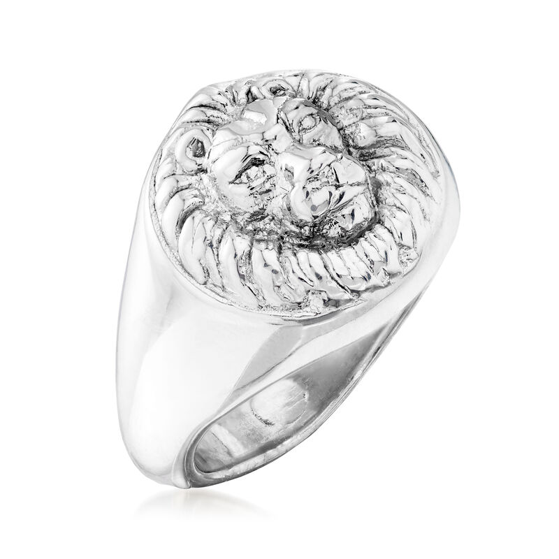 Italian Sterling Silver Lion Ring image number 2
