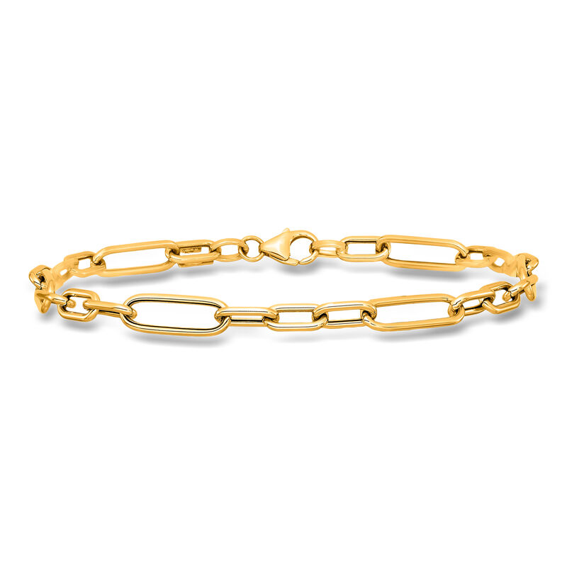 Italian 14kt Yellow Gold Paper Clip Link Bracelet. 7.5" image number 0