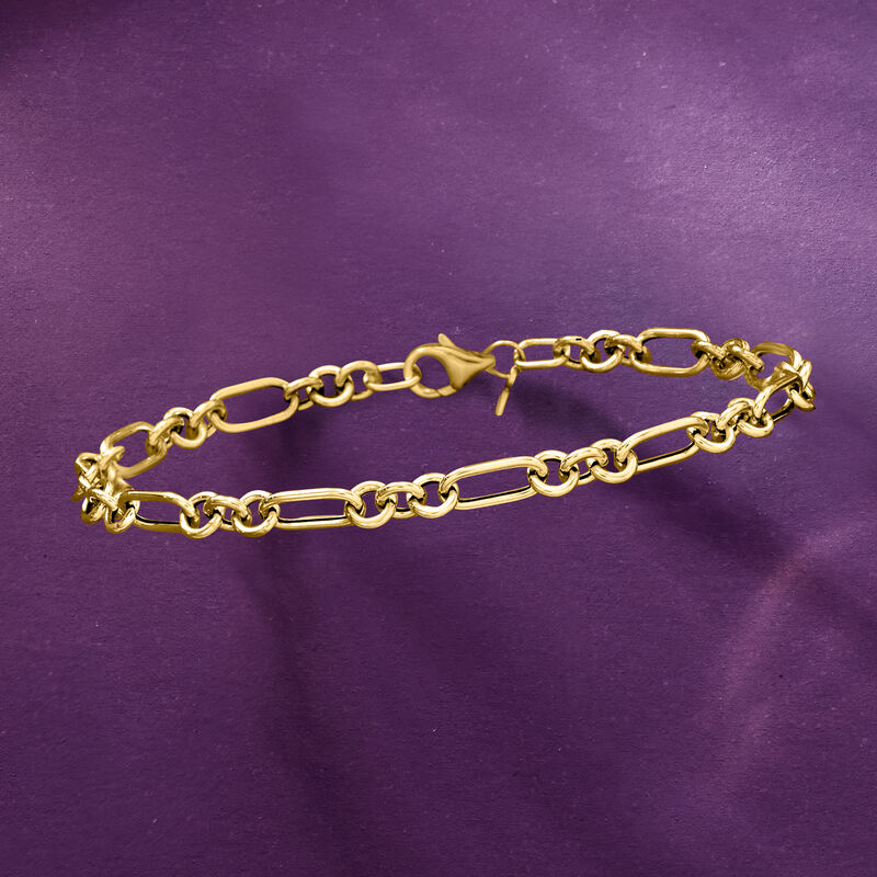 Italian 14kt Yellow Gold Cable-Link Bracelet. 8" image number 2