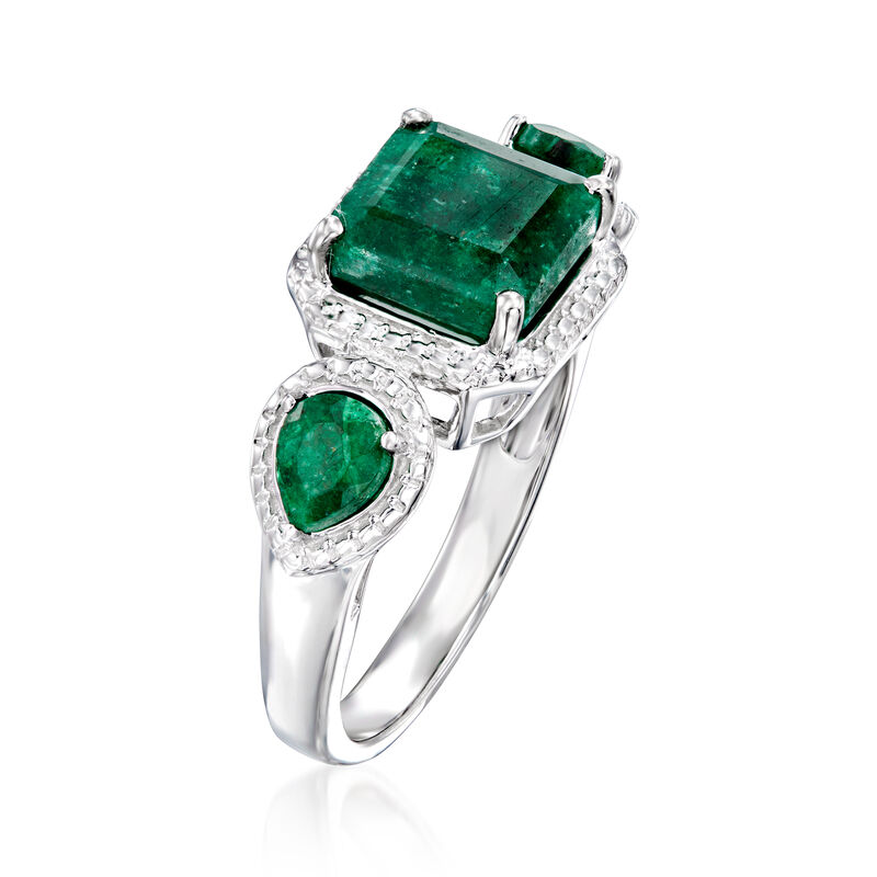 2.50 ct. t.w. Emerald Ring in Sterling Silver image number 2