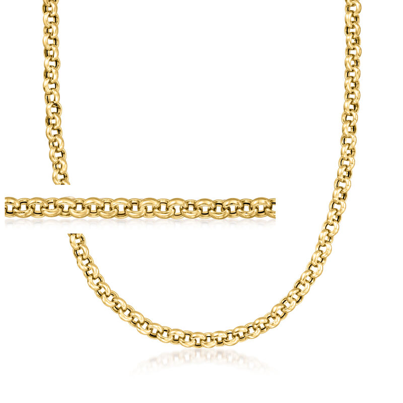 Italian 18kt Yellow Gold Rolo-Link Necklace. 18&quot; image number 1