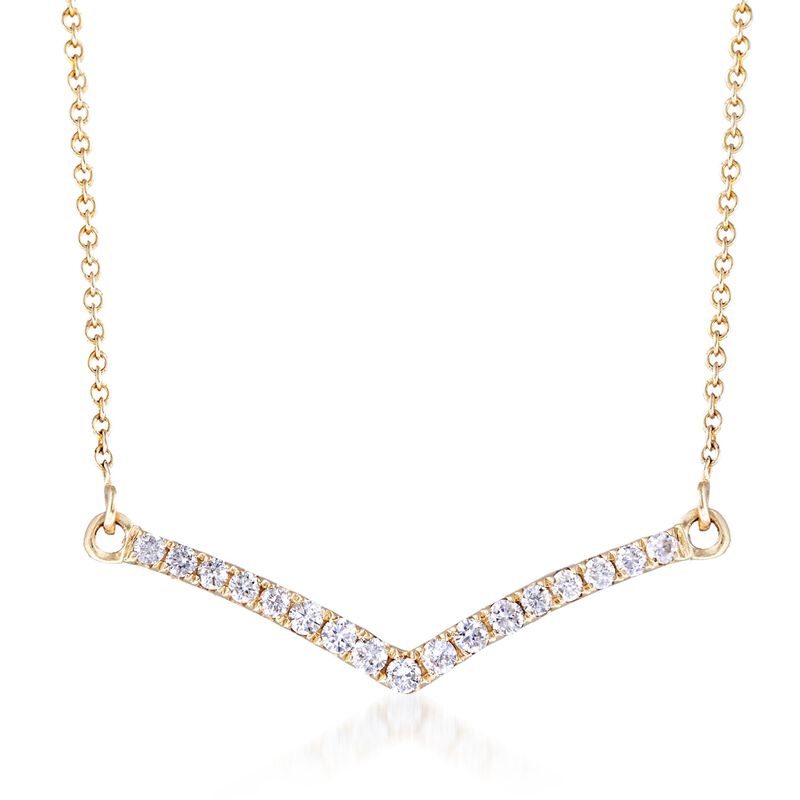 .25 ct. t.w. Diamond Chevron Necklace in 14kt Yellow Gold image number 0