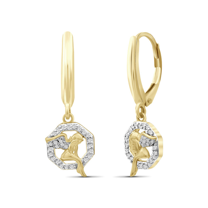 .15 ct. t.w. Diamond Angel Drop Earrings in 18kt Gold Over Sterling image number 1