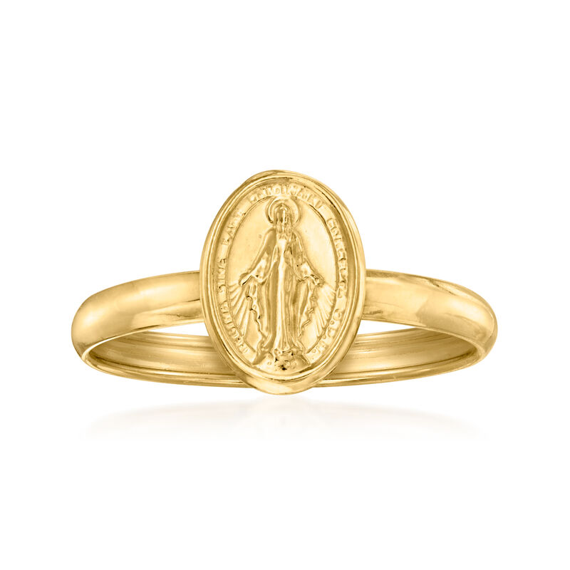 Italian 18kt Yellow Gold Virgin Mary Ring image number 0