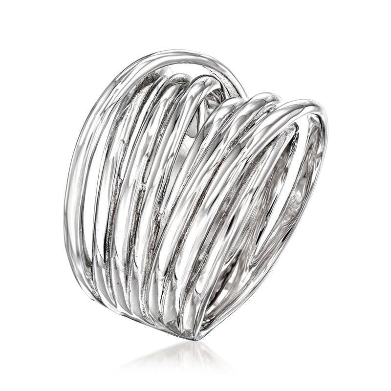 Italian Sterling Silver Highway Ring. Size 6 image number 2