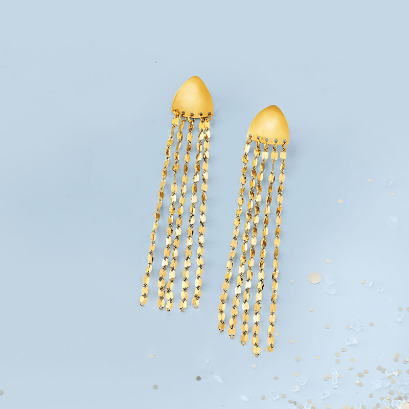 Italian 14kt Yellow Gold Multi-Strand Drop Earrings image number 2