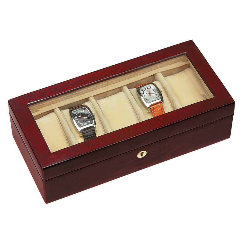 Rosewood Watch Box with Glass Top image number 0