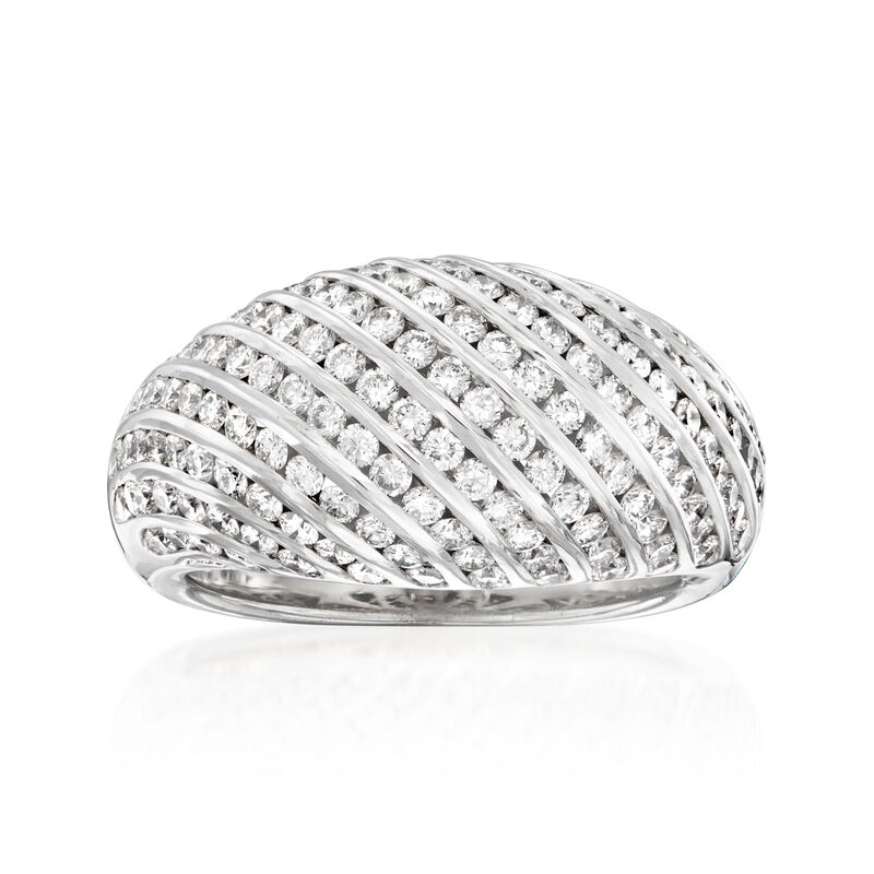 C. 1990 Vintage 2.25 ct. t.w. Diamond Dome Ring in 18kt White Gold. Size 6.5 image number 0