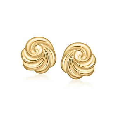 Italian 14kt Yellow Gold Swirl Earrings