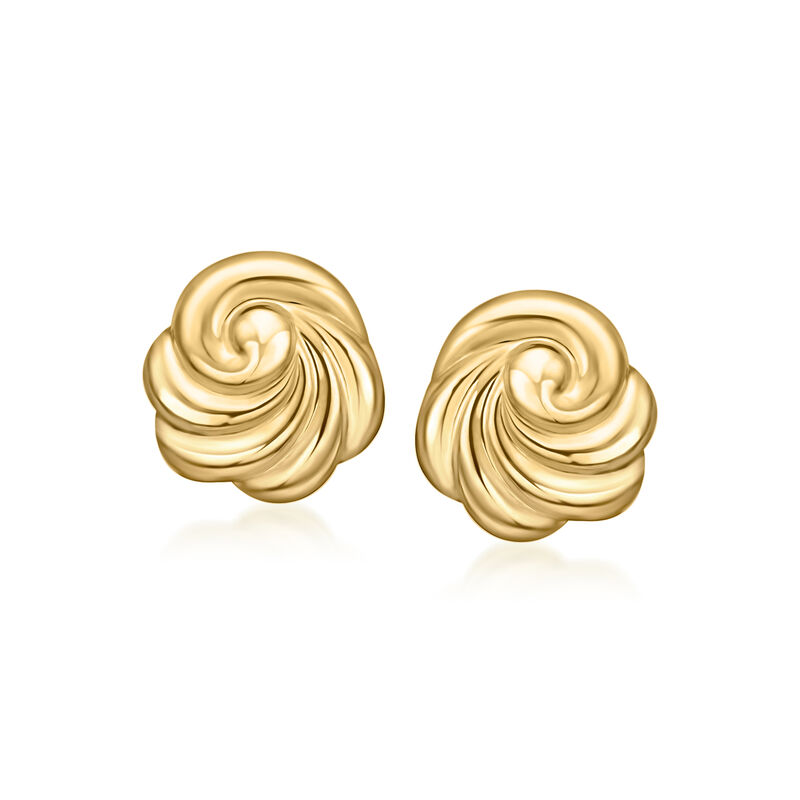 Italian 14kt Yellow Gold Swirl Earrings image number 0