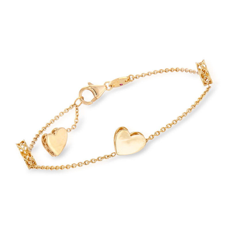 Roberto Coin &quot;Amore&quot; 18kt Yellow Gold Heart Bracelet  image number 0