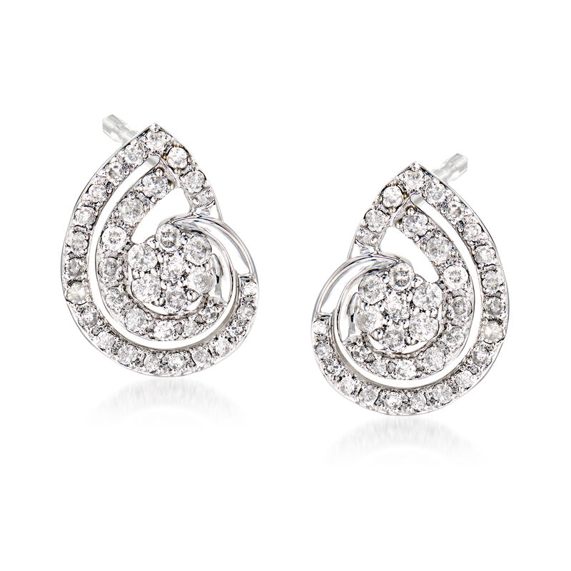 .50 ct. t.w. Diamond Seashell Earrings in Sterling Silver image number 0