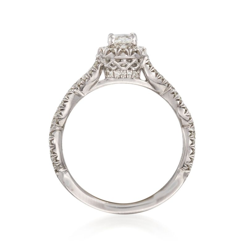 Henri Daussi .95 ct. t.w. Certified Diamond Engagement Ring in 18kt White Gold image number 3