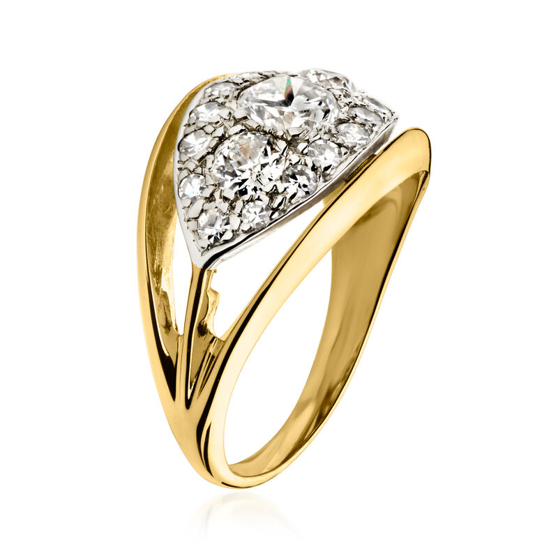 C. 1980 Vintage 1.00 ct. t.w. Diamond Cluster Ring in 14kt Yellow Gold. Size 5.5 image number 2