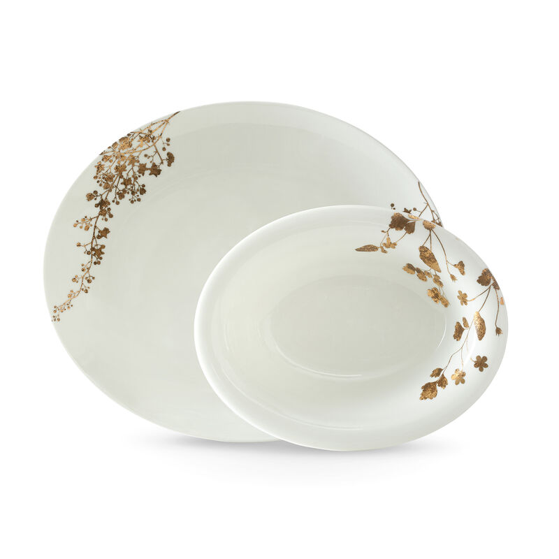 Vera Wang for Wedgwood &quot;Jardin&quot; Serving Bowl and Oval Platter Set  image number 0