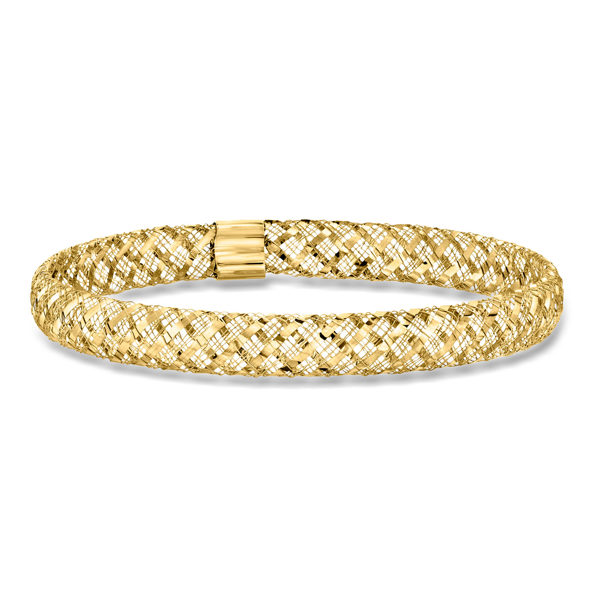 Italian 10kt Yellow Gold Mesh Bangle Bracelet | Ross Simons
