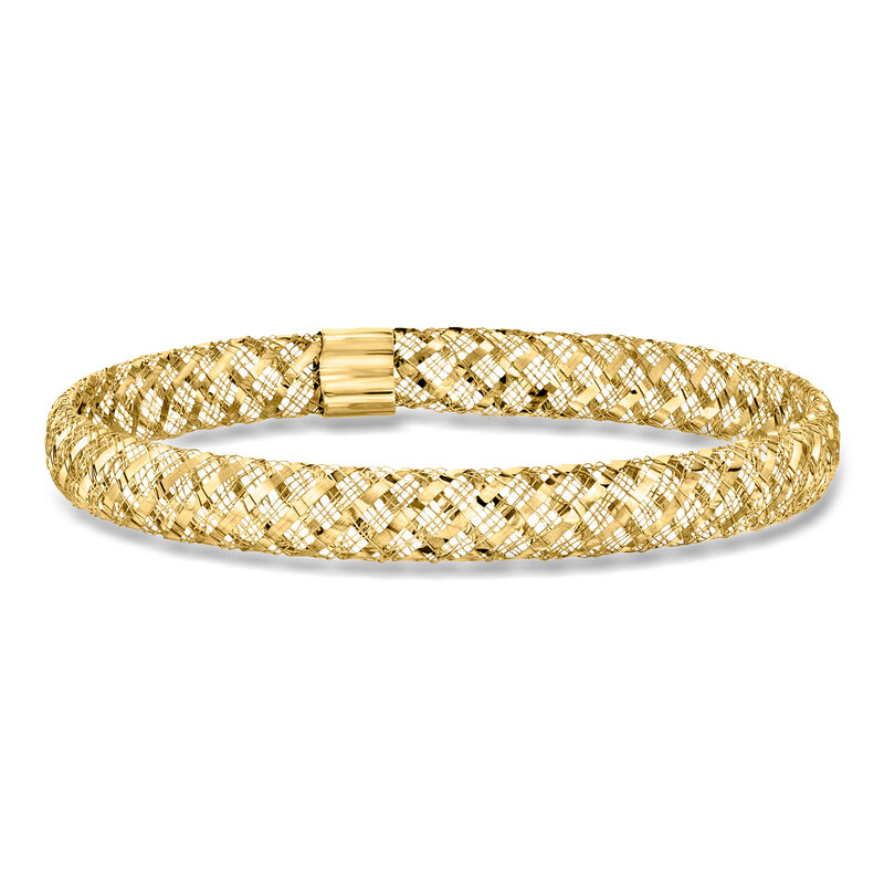 Italian 10kt Yellow Gold Mesh Bangle Bracelet image number 0