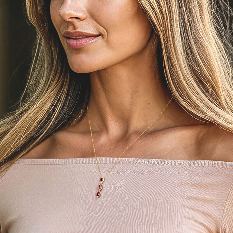 Le Vian .70 ct. t.w. Passion Ruby and .44 ct. t.w. Nude Diamond Pendant Necklace in 14kt Honey Gold  image number 1