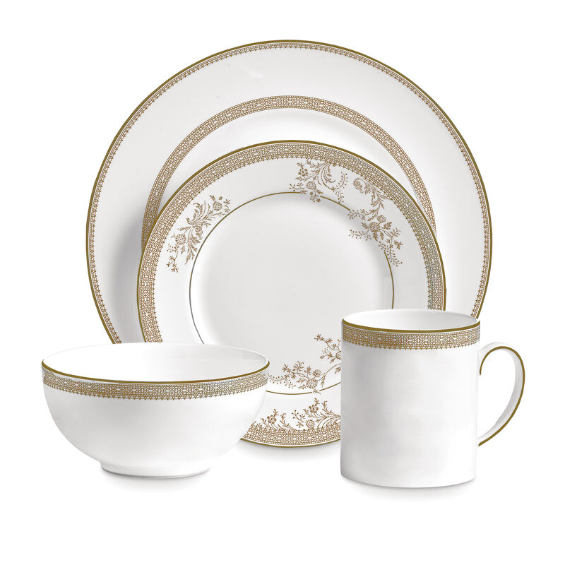 4-pc. Place Setting - Vera Wang for Wedgwood "Lace Gold" Dinnerware image number 0