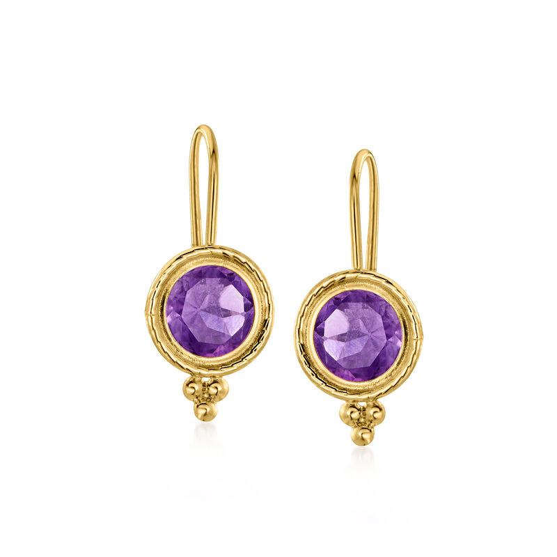1.40 ct. t.w. Amethyst Drop Earrings in 14kt Yellow Gold image number 0