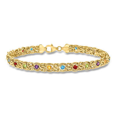 3.40 ct. t.w. Multi-Gemstone Byzantine Bracelet in 14kt Yellow Gold