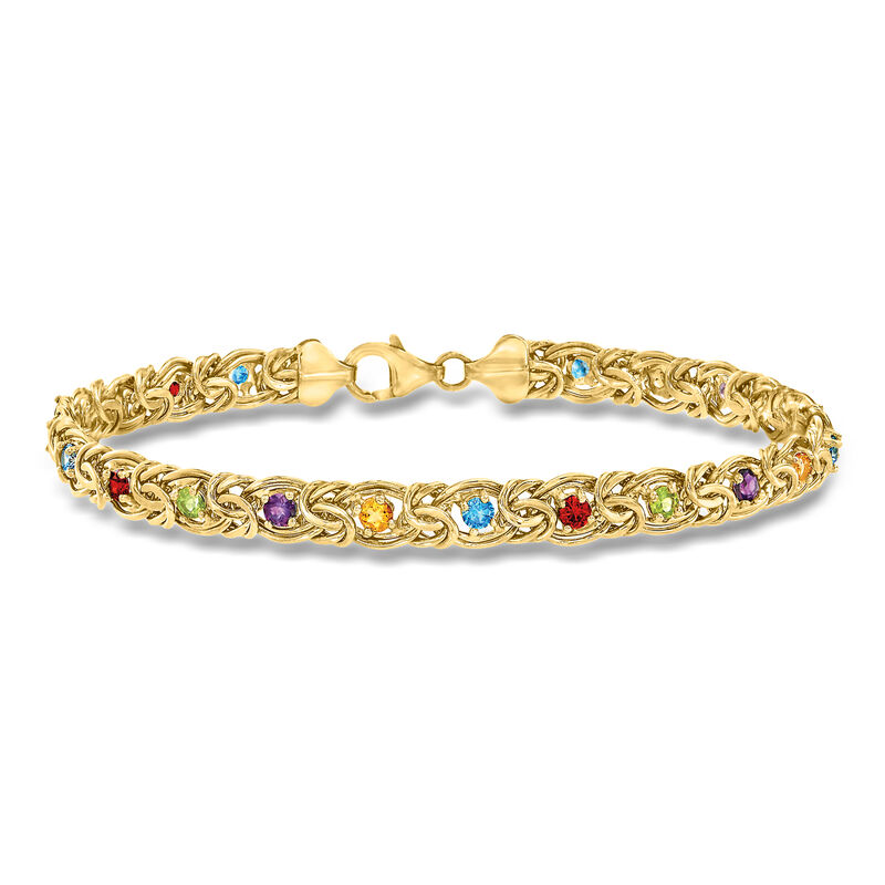 3.40 ct. t.w. Multi-Gemstone Byzantine Bracelet in 14kt Yellow Gold image number 0