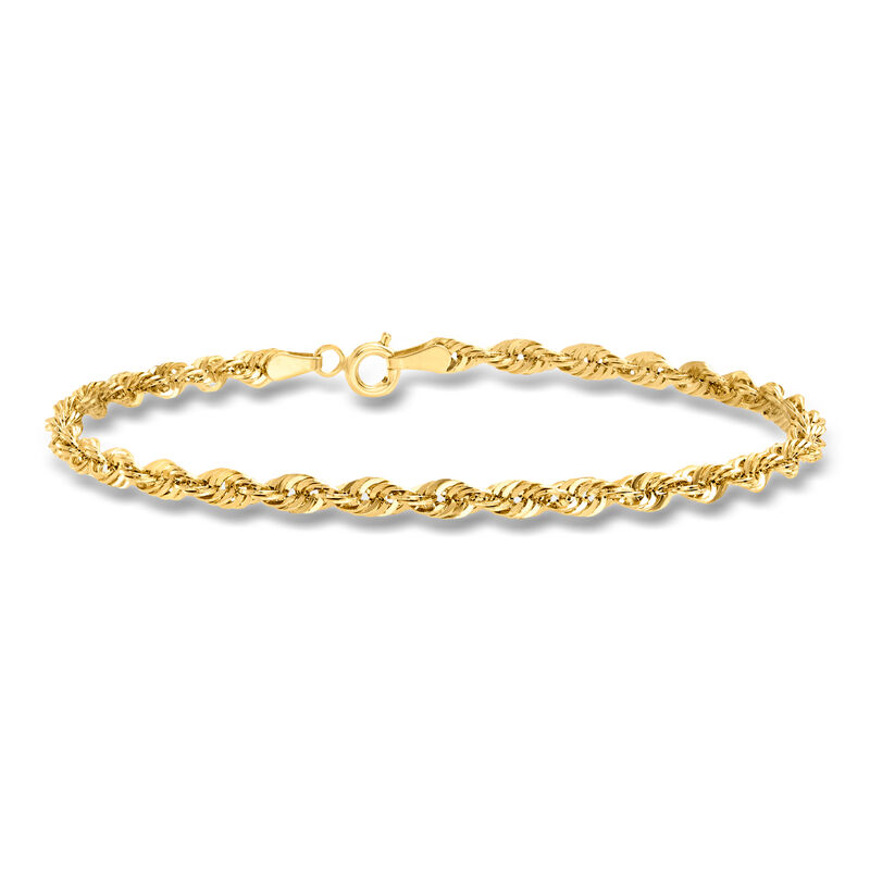 3.2mm 14kt Yellow Gold Rope-Chain Bracelet image number 0