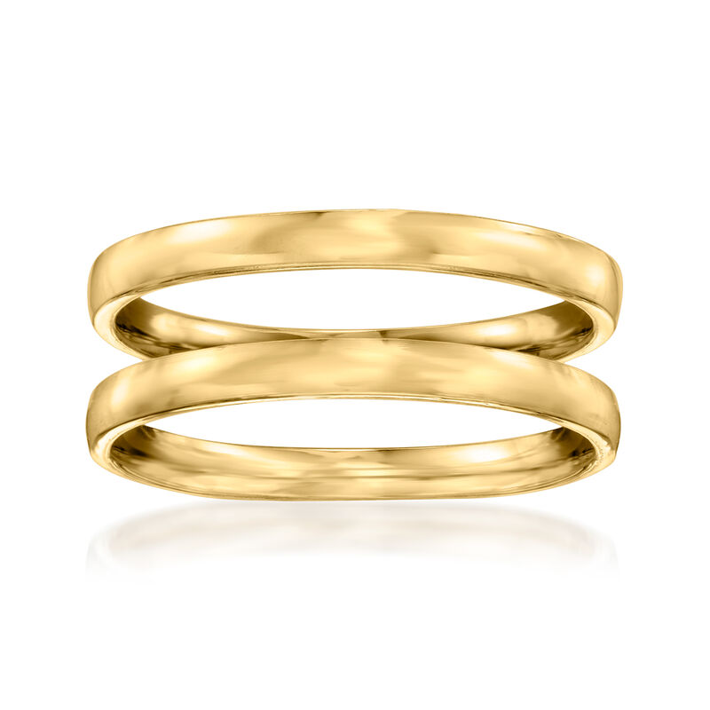 18kt Gold Over Sterling Jewelry Set: Two 2mm Stackable Rings image number 0