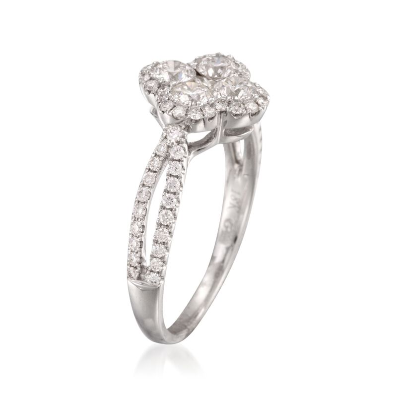 Gregg Ruth 1.00 ct. t.w. Diamond Flower Ring in 18kt White Gold image number 2