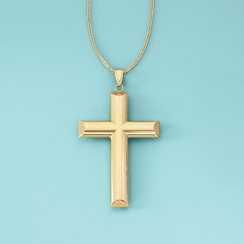 Andiamo 14kt Yellow Gold Cross Pendant image number 2