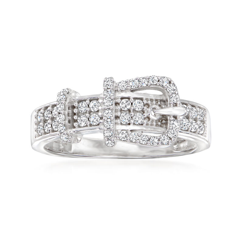 .38 ct. t.w. Diamond Buckle Ring in Sterling Silver image number 0