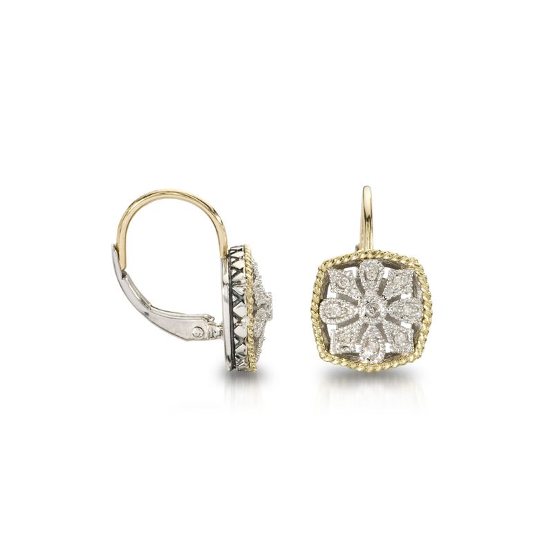 Andrea Candela Diamond Accent Floral Earrings in 18kt Yellow Gold and Sterling Silver image number 1